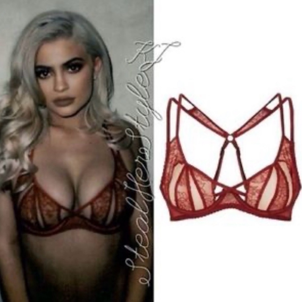 Marcia Lace Racerback Underwire Bra 32C Rust Red